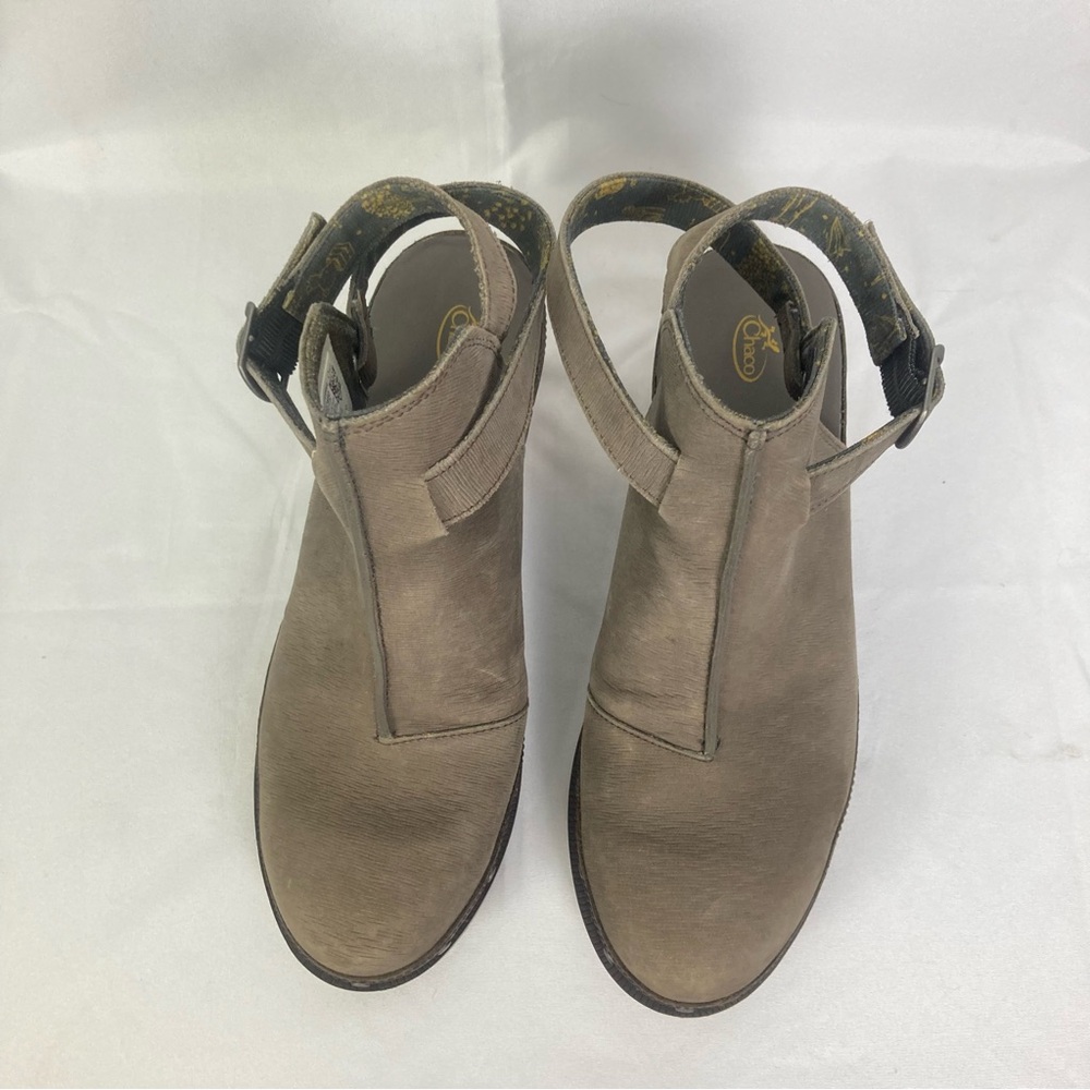 Chaco Cataluna Clog Womens Taupe Leather 8.5 Strap Boot Comfort Boho Western EUC - Picture 4 of 10